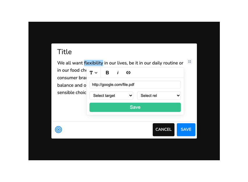 A step linking out to a PDF document